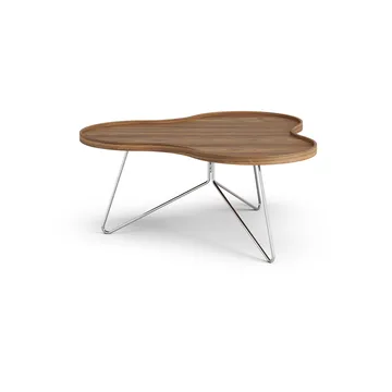 Flower mono table Special Edition 84x90 cm - H39 cm-lacquered walnut-chromed steel - Swedese