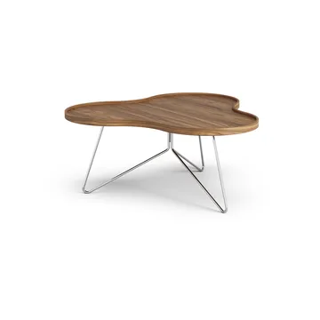 Flower mono table Special Edition 84x90 cm - H39 cm-lacquered walnut-chromed steel - Swedese