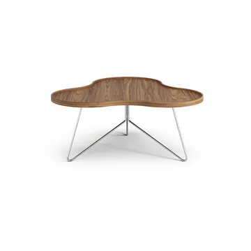 Flower mono table Special Edition 84x90 cm - H39 cm-lacquered walnut-chromed steel - Swedese
