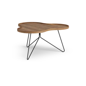 Flower mono table Special Edition 84x90 cm - H45 cm-lacquered walnut-black lacquered steel - Swedese