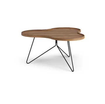 Flower mono table Special Edition 84x90 cm - H45 cm-lacquered walnut-black lacquered steel - Swedese