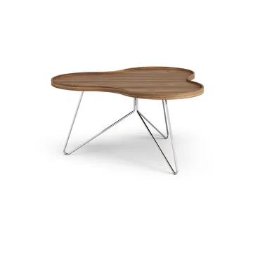 Flower mono table Special Edition 84x90 cm - H45 cm-lacquered walnut-chromed steel - Swedese