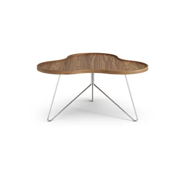 Flower mono table Special Edition 84x90 cm - H45 cm-lacquered walnut-chromed steel - Swedese