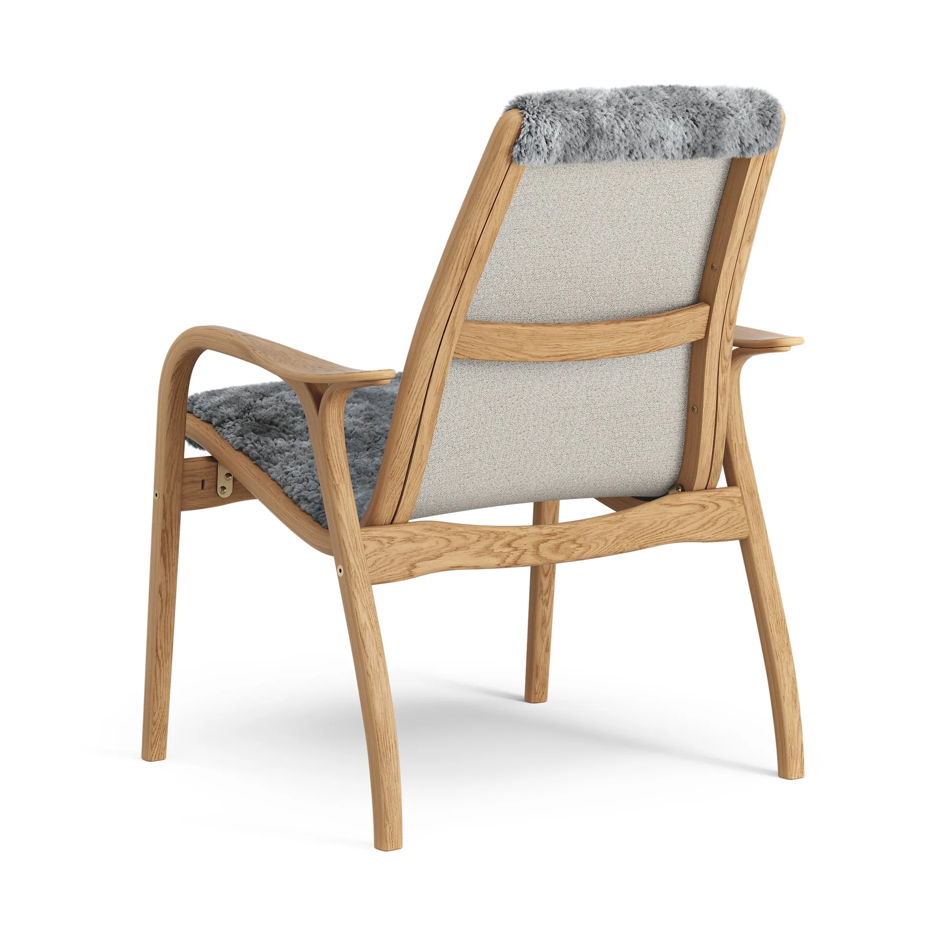 Laminett arm chair oiled oak/sheep skin, Scandinavian Grey (grey) Swedese