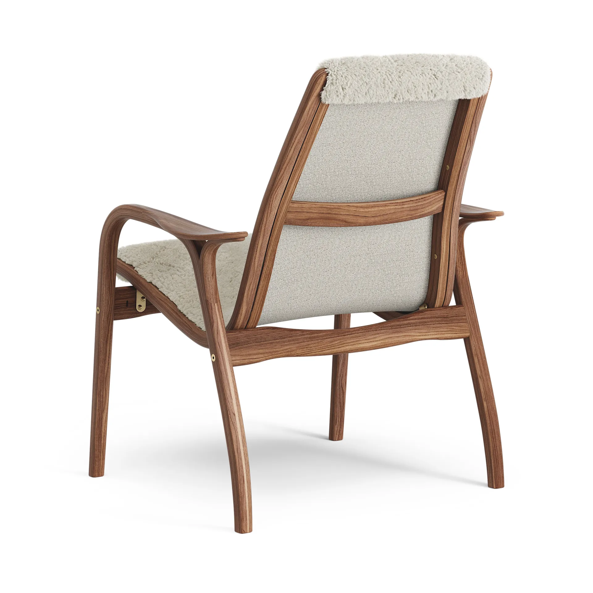 Laminett arm chair oiled walnut/sheep skin, Moonlight (beige) Swedese