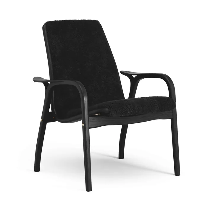 Laminett armchair - Sheepskin Black-black stained beech - Swedese