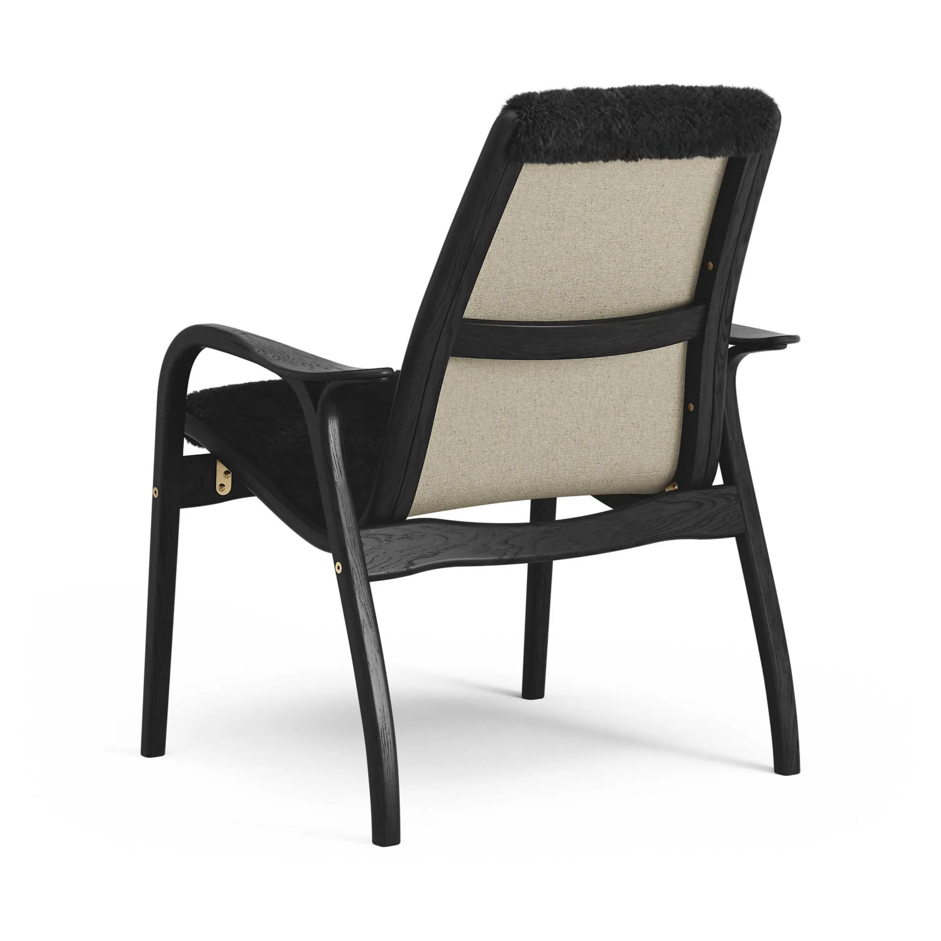 Laminett armchair, Sheepskin Black-black stained beech Swedese