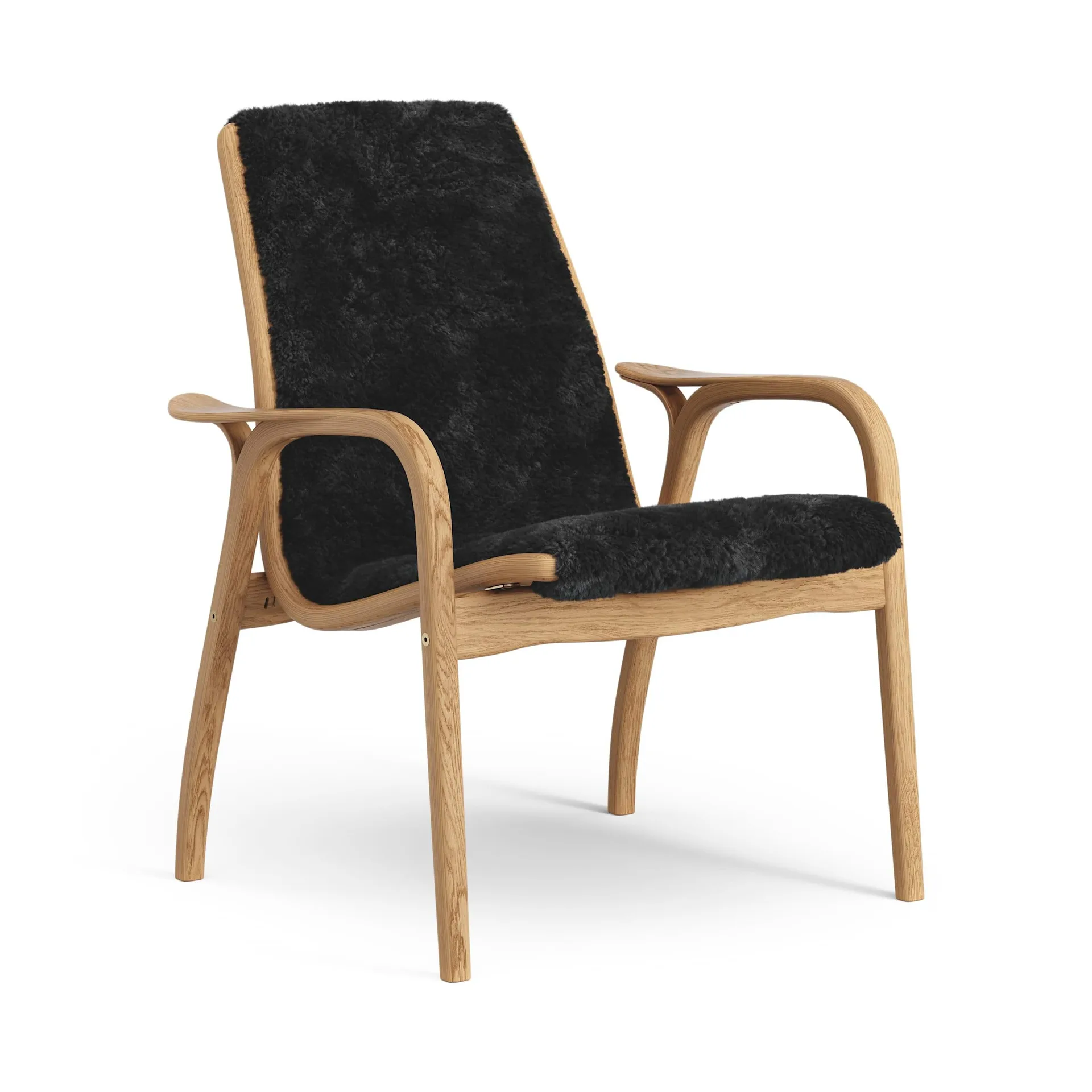 Laminett armchair, Sheepskin black-oiled oak Swedese