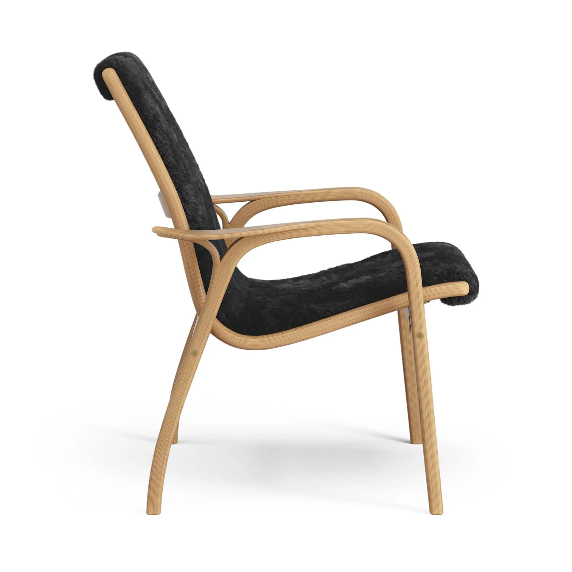 Laminett armchair, Sheepskin black-oiled oak Swedese