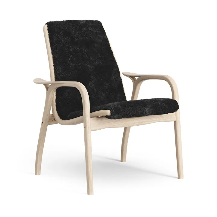 Laminett armchair - Sheepskin Black-white pigmented oak - Swedese