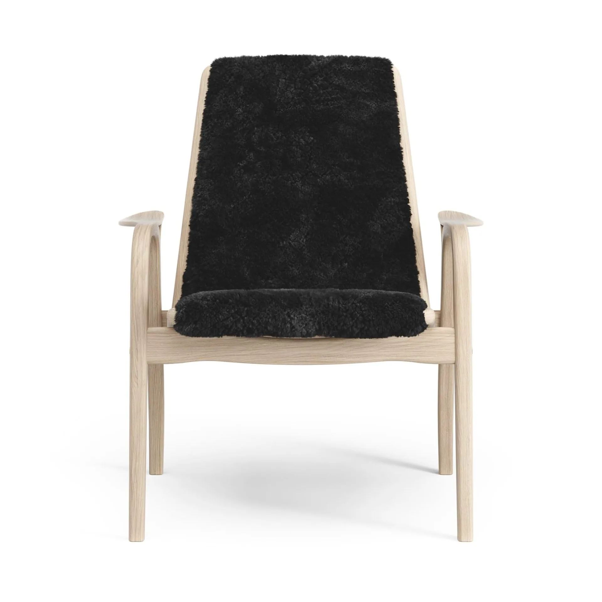 Laminett armchair, Sheepskin Black-white pigmented oak Swedese