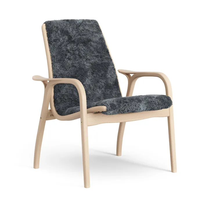Laminett armchair - Sheepskin Charcoal-lacquered beech - Swedese