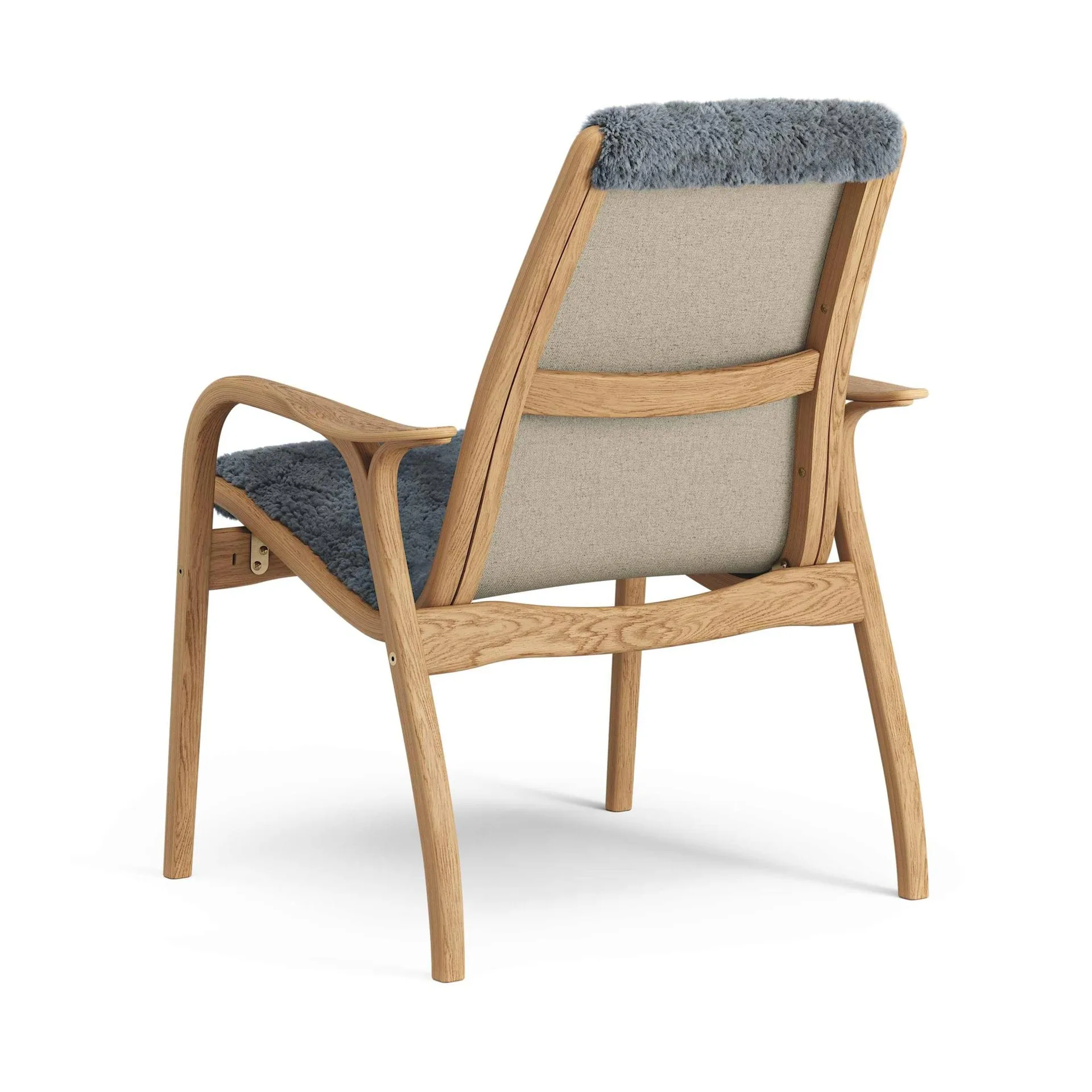 Laminett armchair, Sheepskin Charcoal-oiled oak Swedese