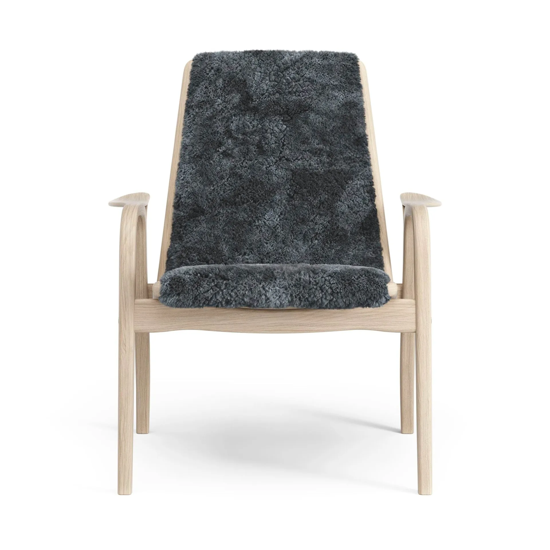 Laminett armchair, Sheepskin Charcoal-white pigmented oak Swedese