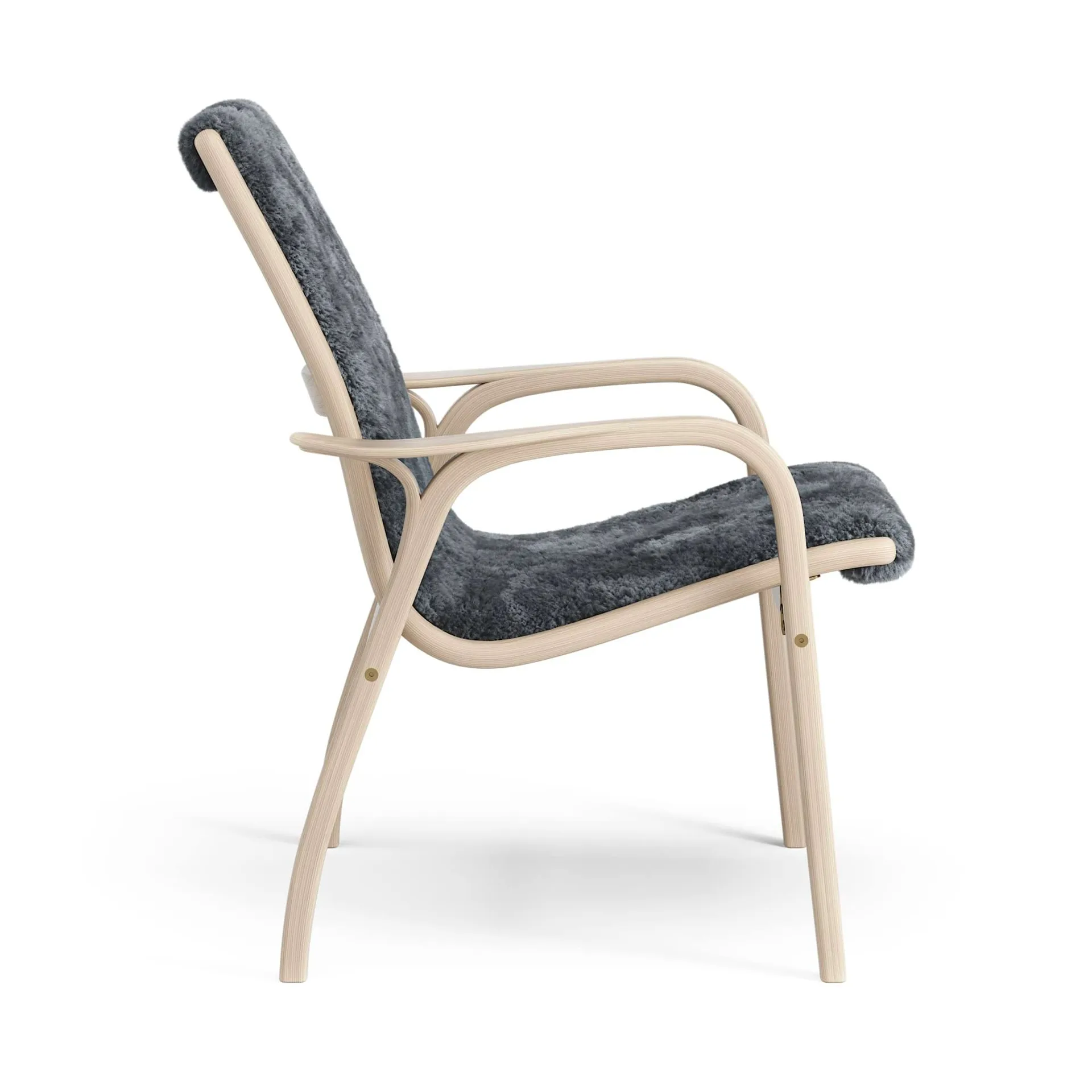 Laminett armchair, Sheepskin Charcoal-white pigmented oak Swedese