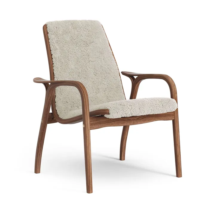 Laminett armchair - Sheepskin Moonlight-lacquered walnut - Swedese