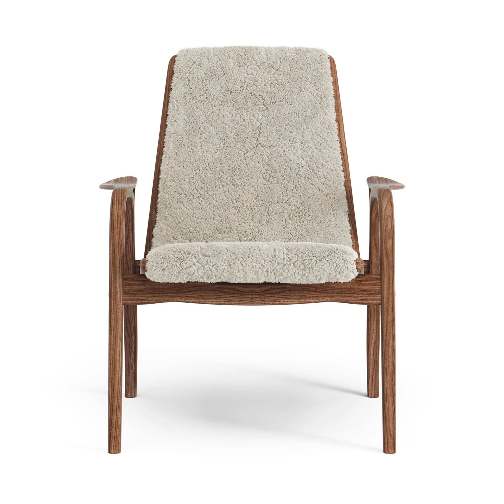Laminett armchair, Sheepskin Moonlight-lacquered walnut Swedese