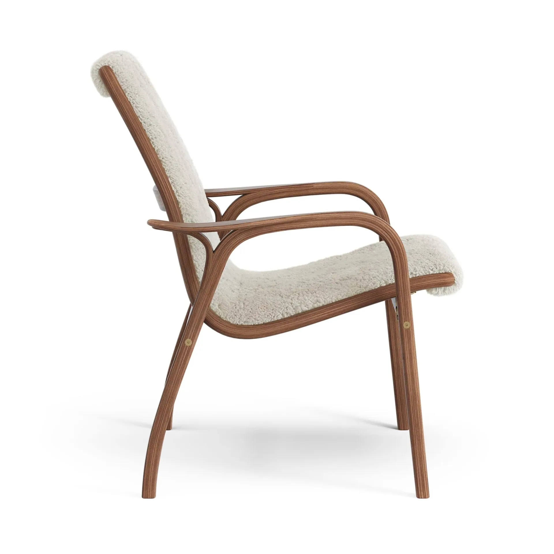Laminett armchair, Sheepskin Moonlight-lacquered walnut Swedese