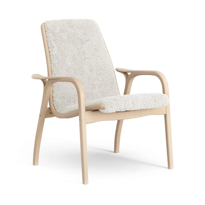 Laminett armchair - Sheepskin Off white-lacquered beech - Swedese