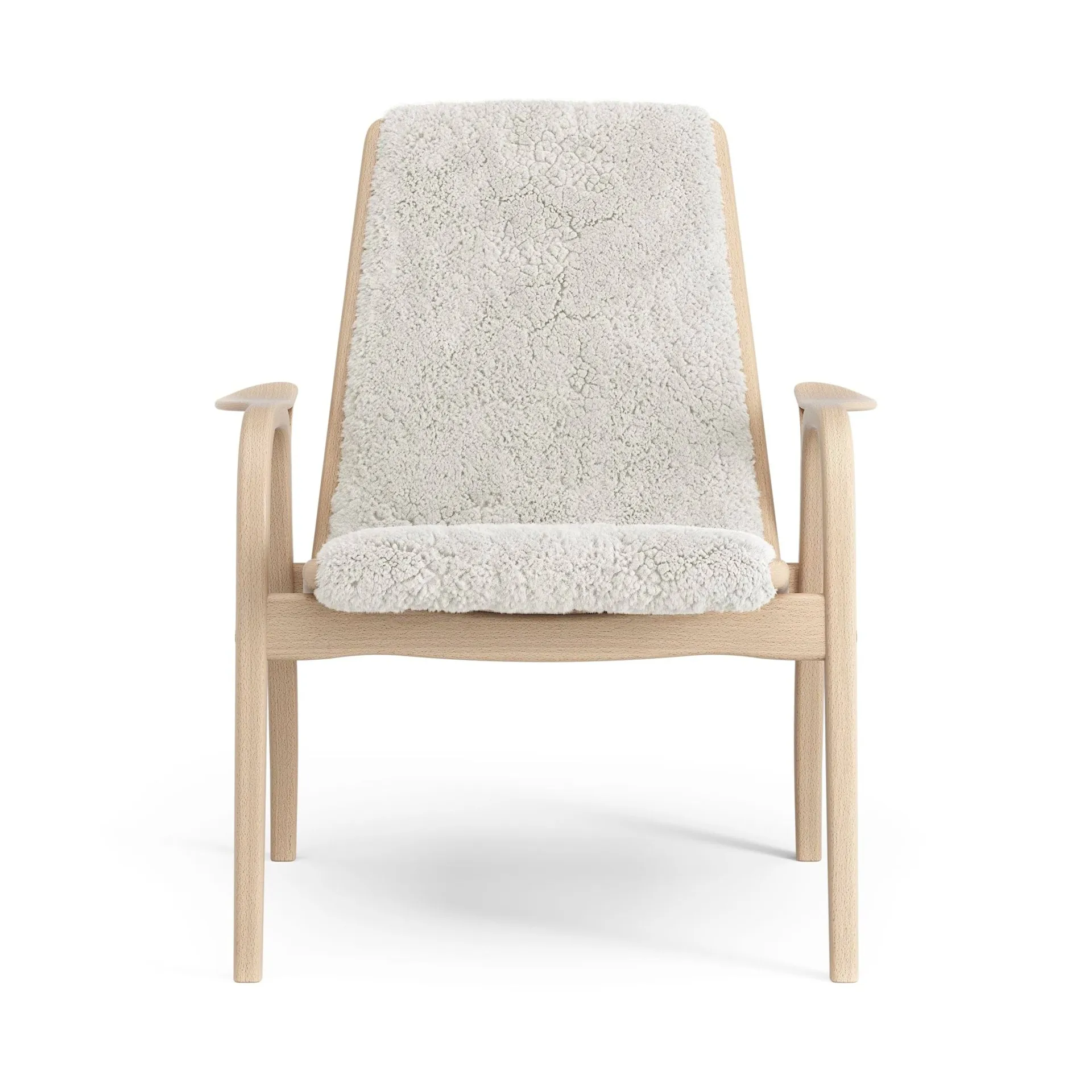 Laminett armchair, Sheepskin Off white-lacquered beech Swedese