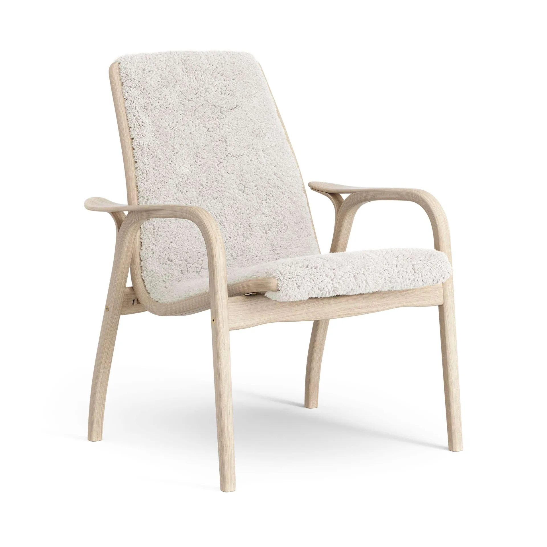 Laminett armchair, Sheepskin Off white-white pigmented oak Swedese