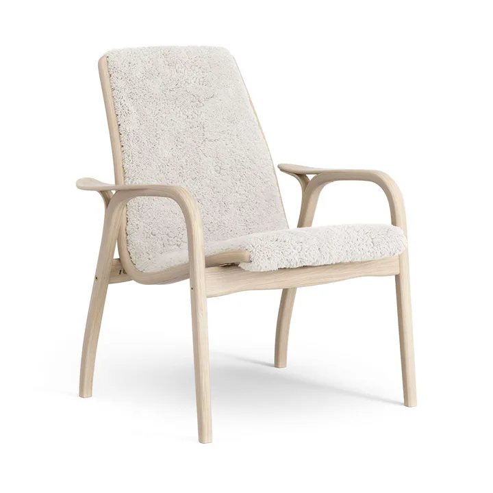 Laminett armchair - Sheepskin Off white-white pigmented oak - Swedese