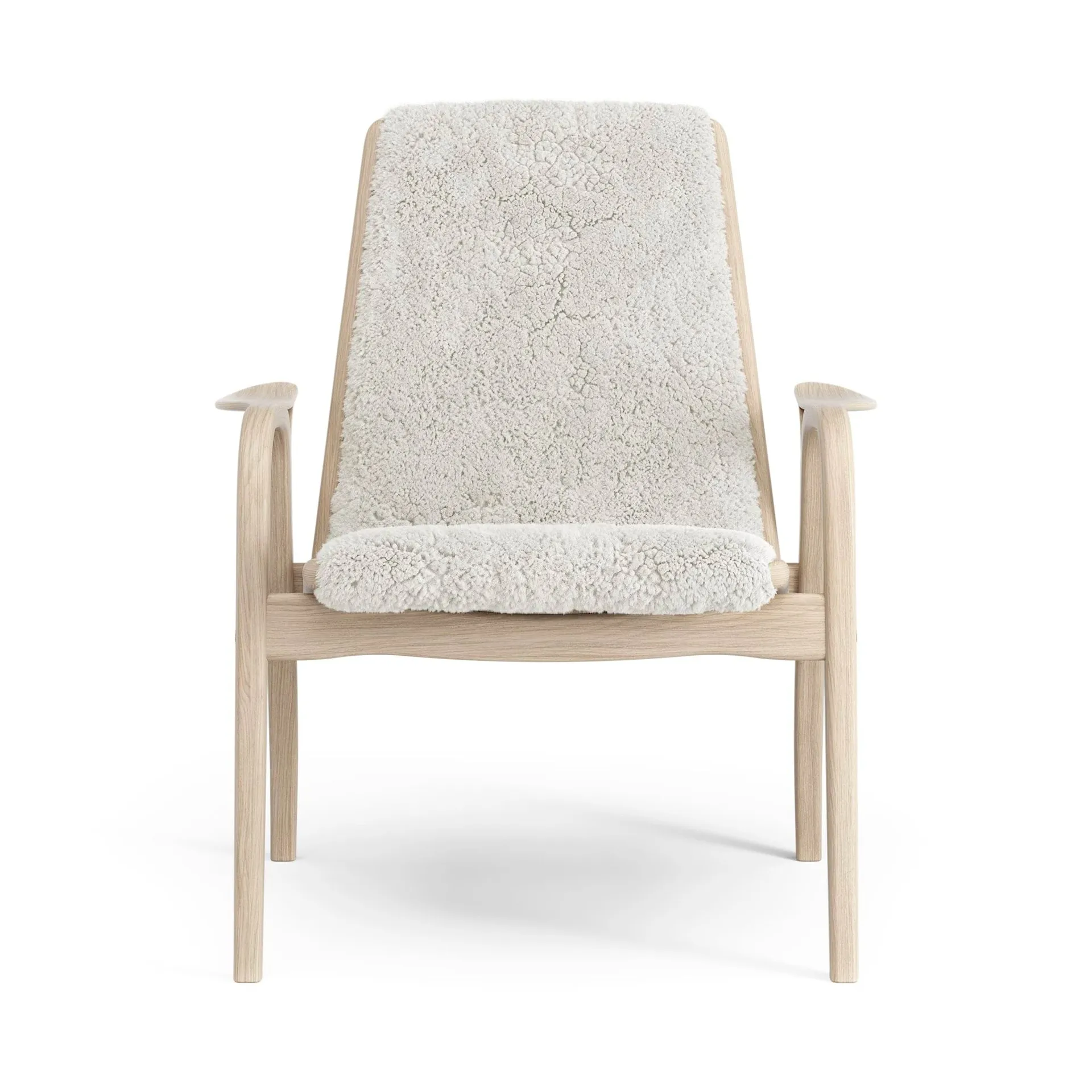 Laminett armchair, Sheepskin Off white-white pigmented oak Swedese
