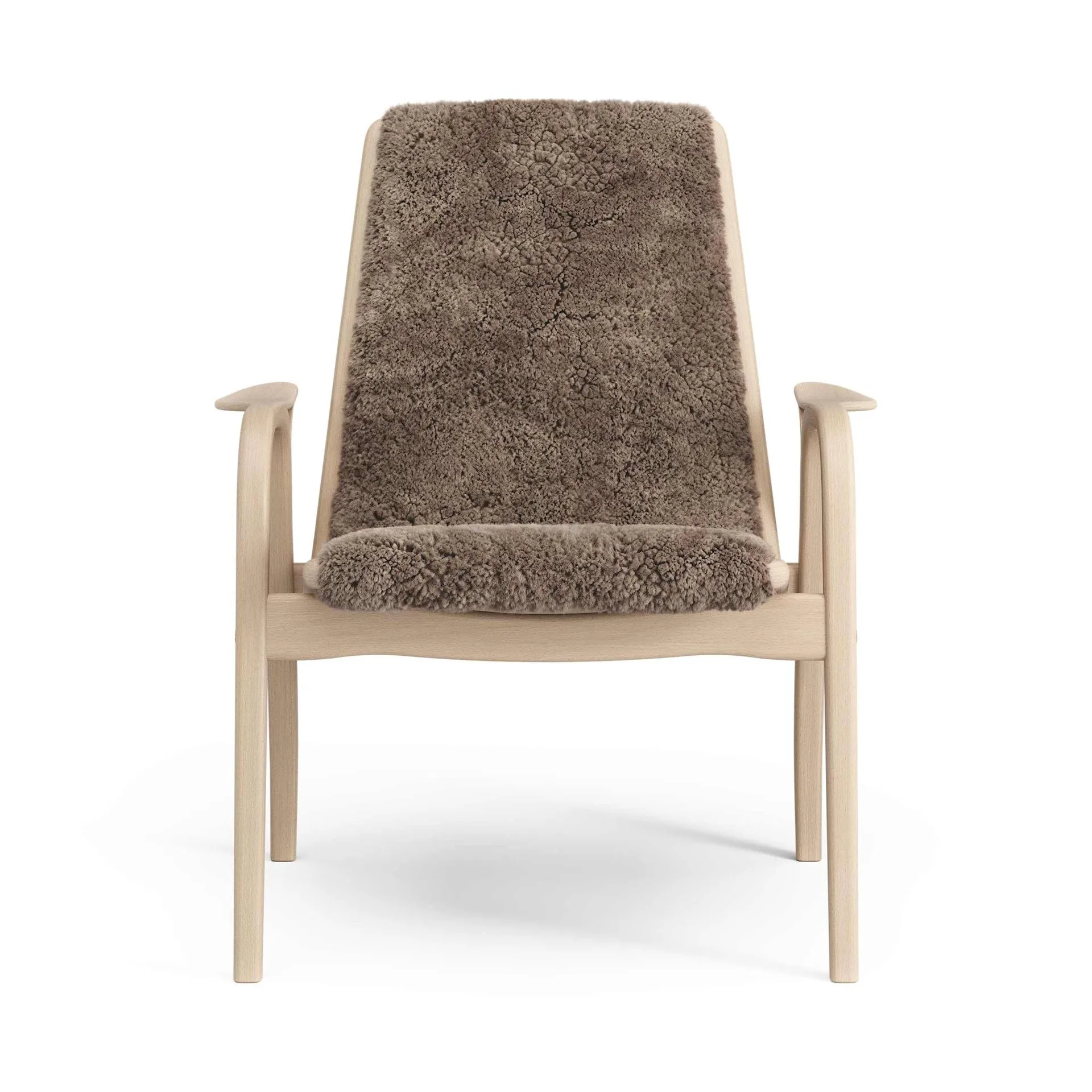 Laminett armchair, Sheepskin Sahara-lacquered beech Swedese