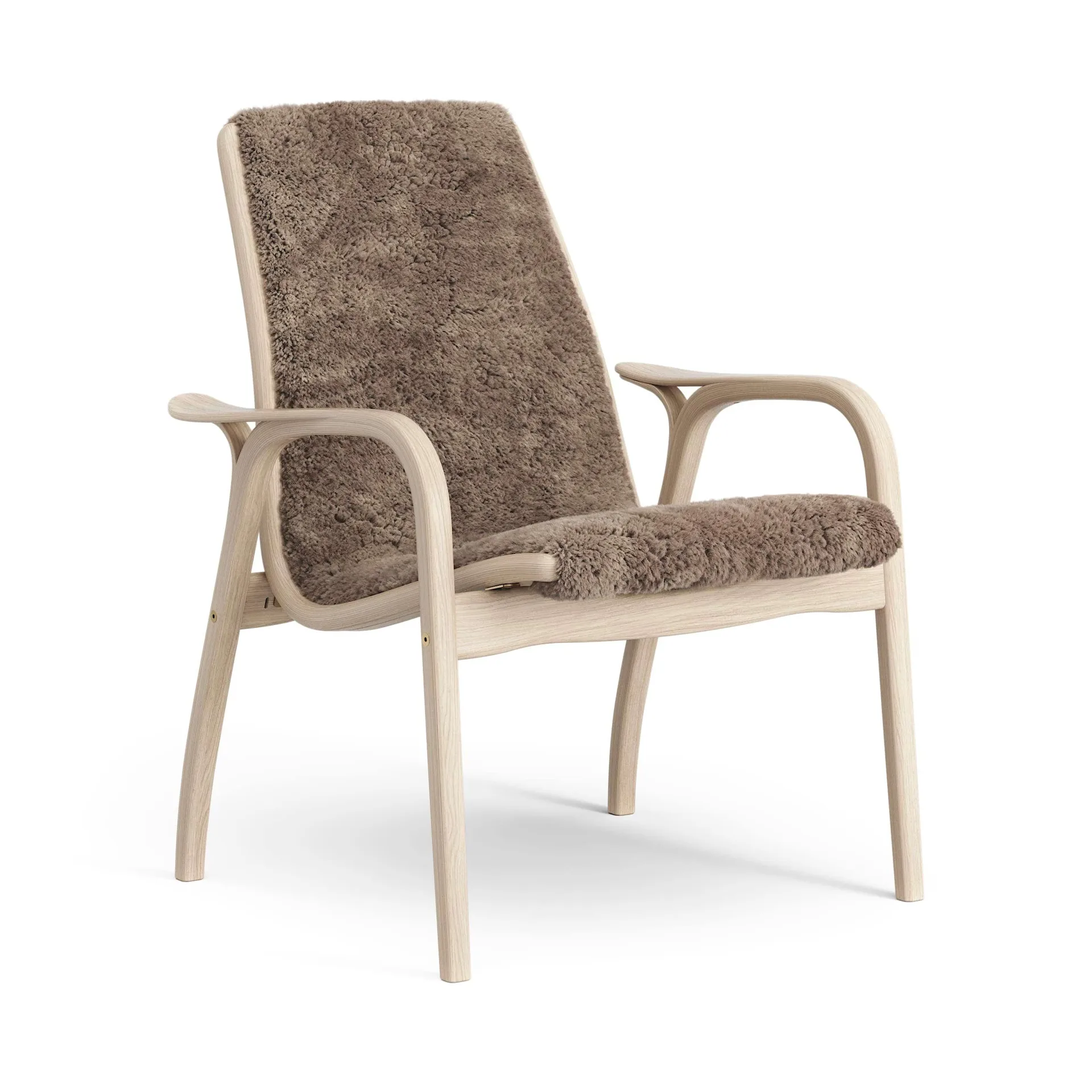 Laminett armchair, Sheepskin Sahara-white pigmented oak Swedese