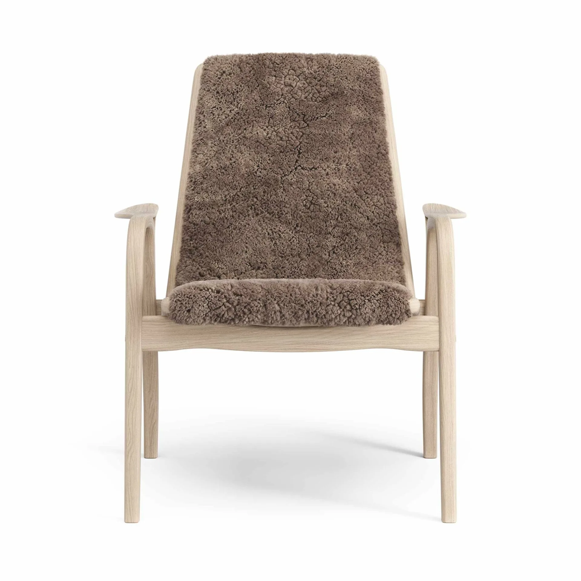 Laminett armchair, Sheepskin Sahara-white pigmented oak Swedese