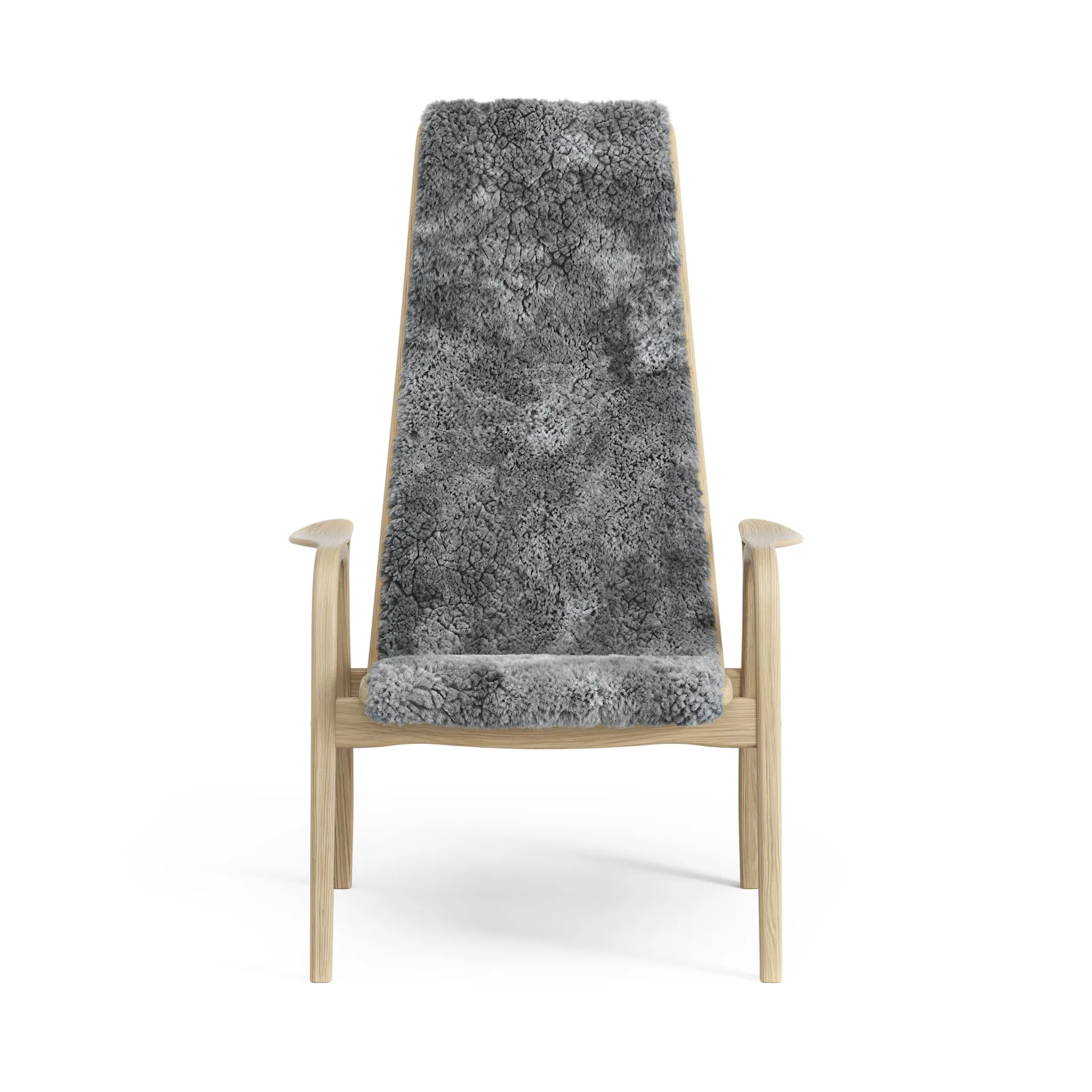 Lamini children's arm chair laquered oak/sheep skin, Scandinavian Grey (grey) Swedese