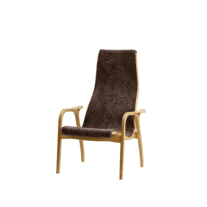 Lamini Children's armchair - Sheepskin espresso, oiled oak - Swedese