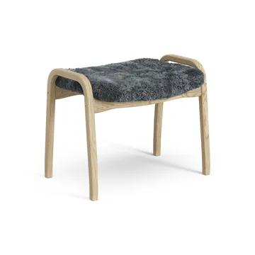 Lamini children's foot stool laquered oak/sheep skin - Charcoal (dark grey) - Swedese