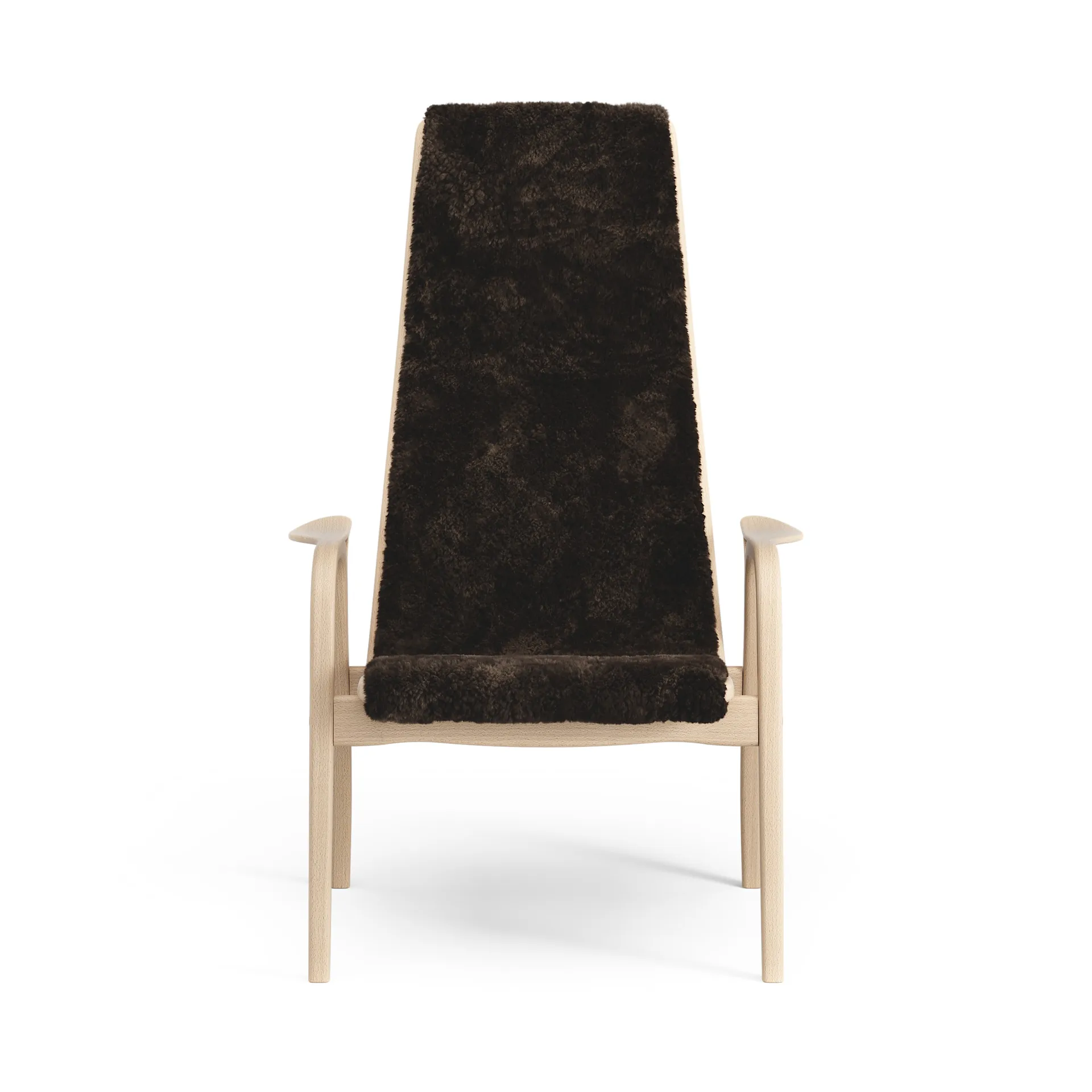 Lamino arm chair laquered beech/sheep skin, Espresso (brown) Swedese
