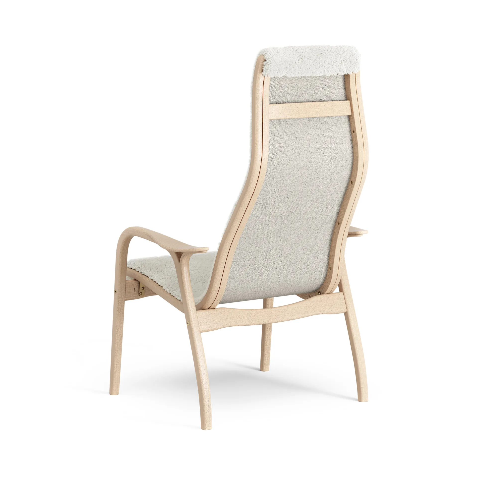Lamino arm chair laquered beech/sheep skin, Off white (white) Swedese