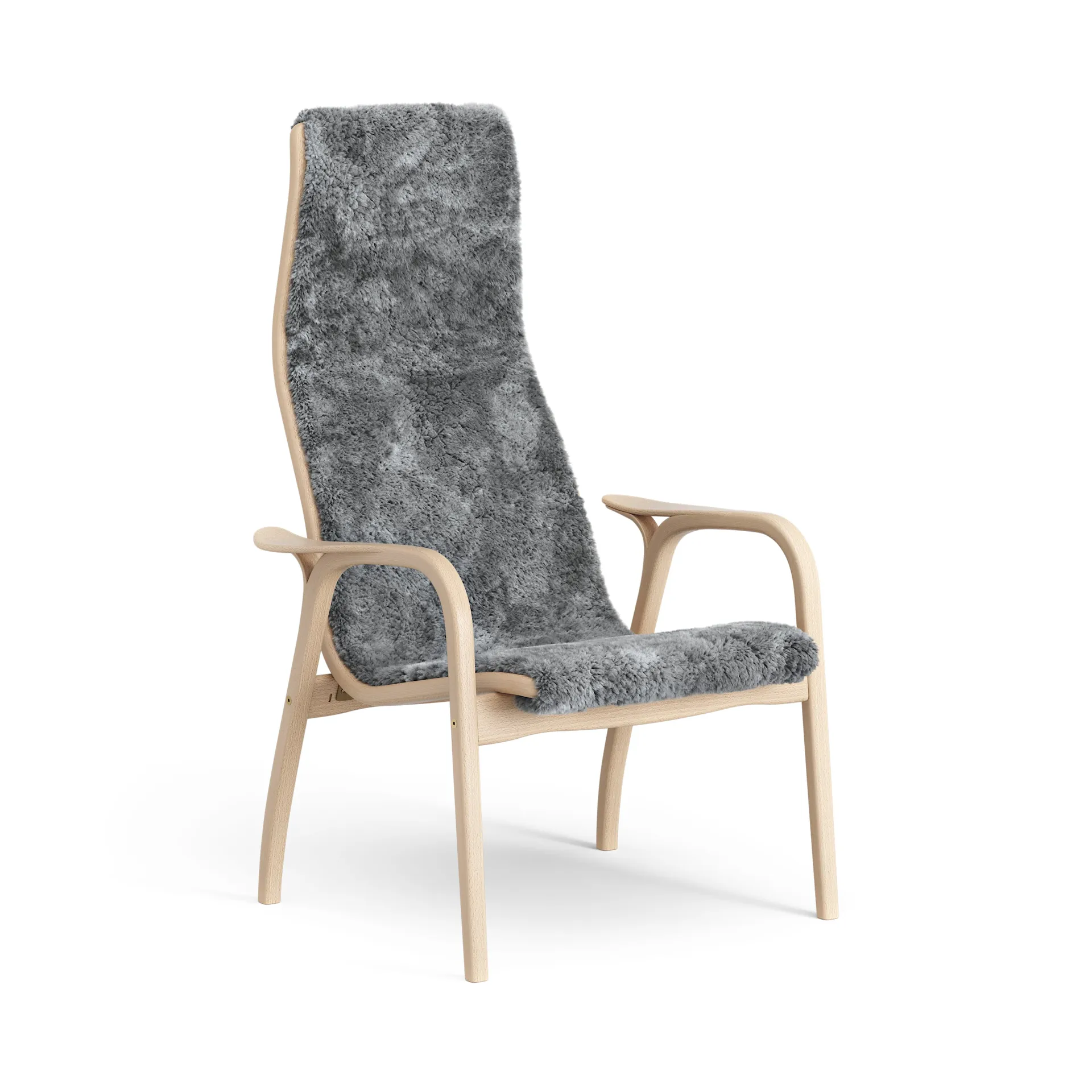Lamino arm chair laquered beech/sheep skin, Scandinavian Grey (grey) Swedese