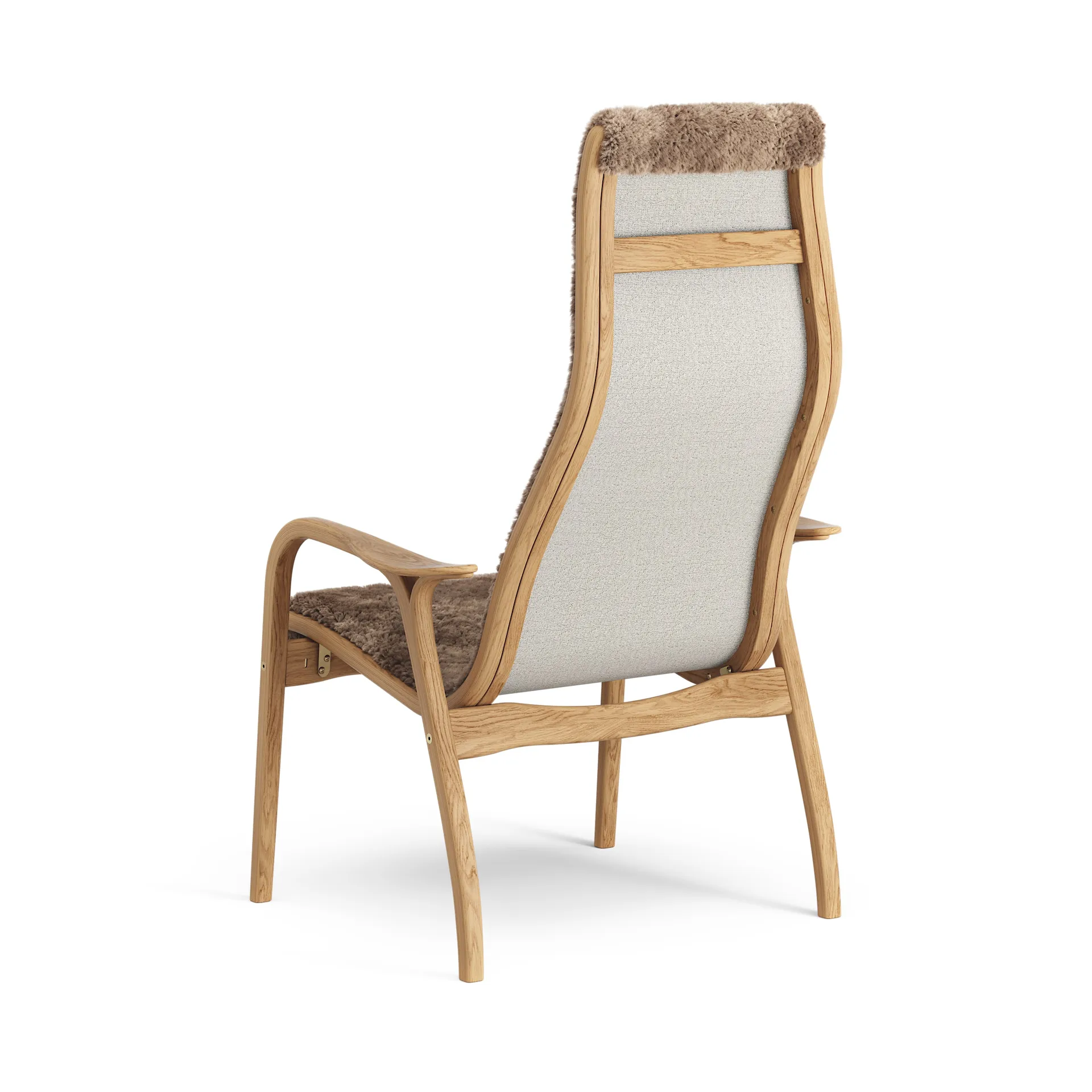Lamino arm chair oiled oak/sheep skin, Sahara (nougat brown) Swedese