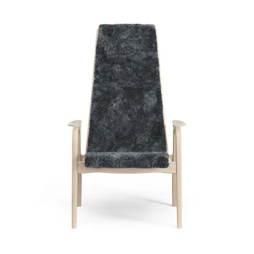 Lamino arm chair white pigmented oak/sheep skin - Charcoal (dark grey) - Swedese