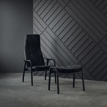 Lamino armchair and footstool Black Edition - Black - Swedese
