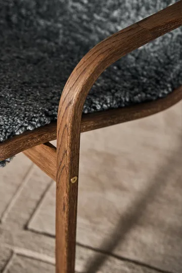 Lamino armchair and footstool - Sheepskin Charcoal-Rubio Monocoat Chocolate - Swedese