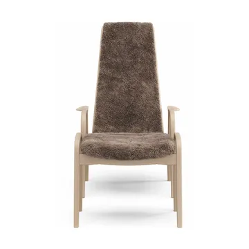 Lamino armchair and footstool - Sheepskin Sahara-laquered beech - Swedese