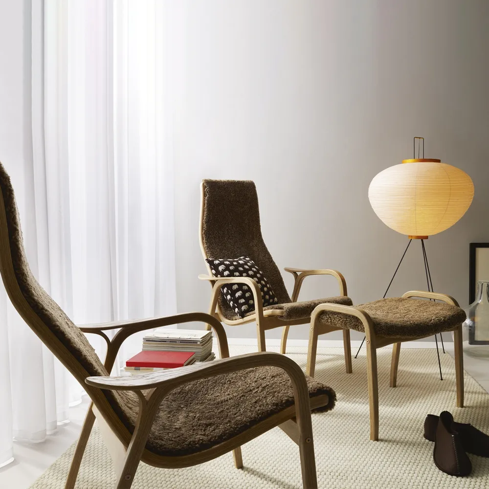 Lamino armchair, Black-saddle leather-oiled oak Swedese