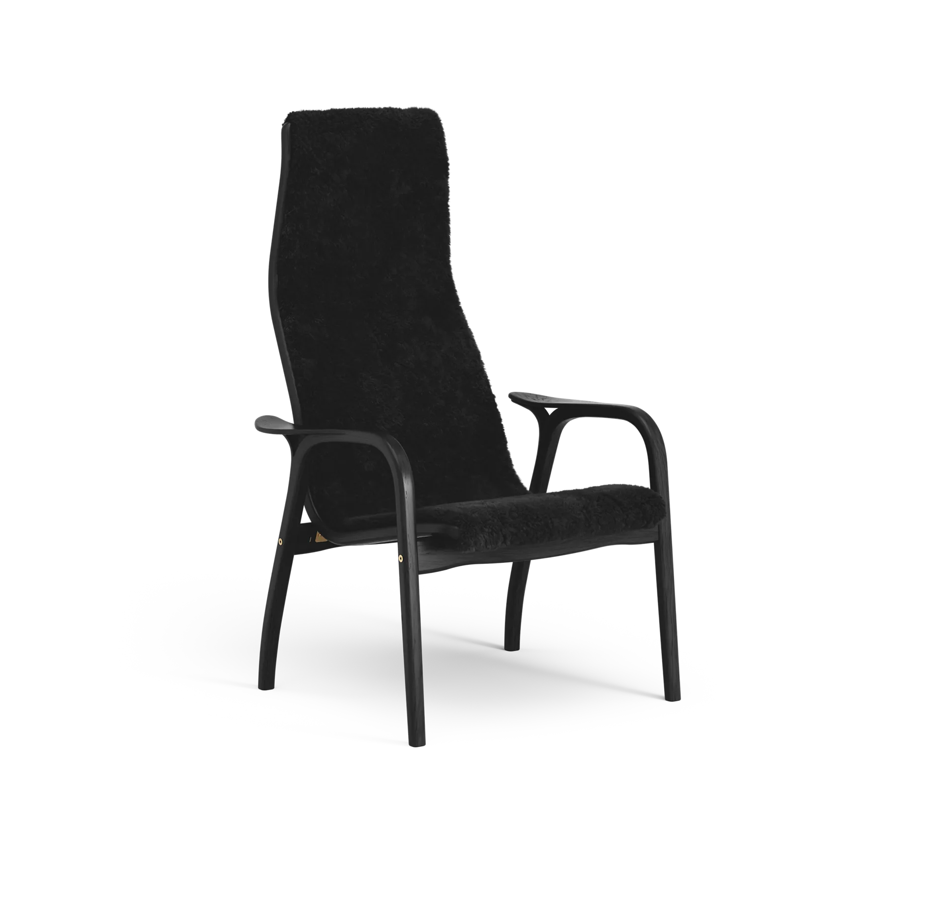 Lamino armchair, Sheepskin black-black stained beech Swedese