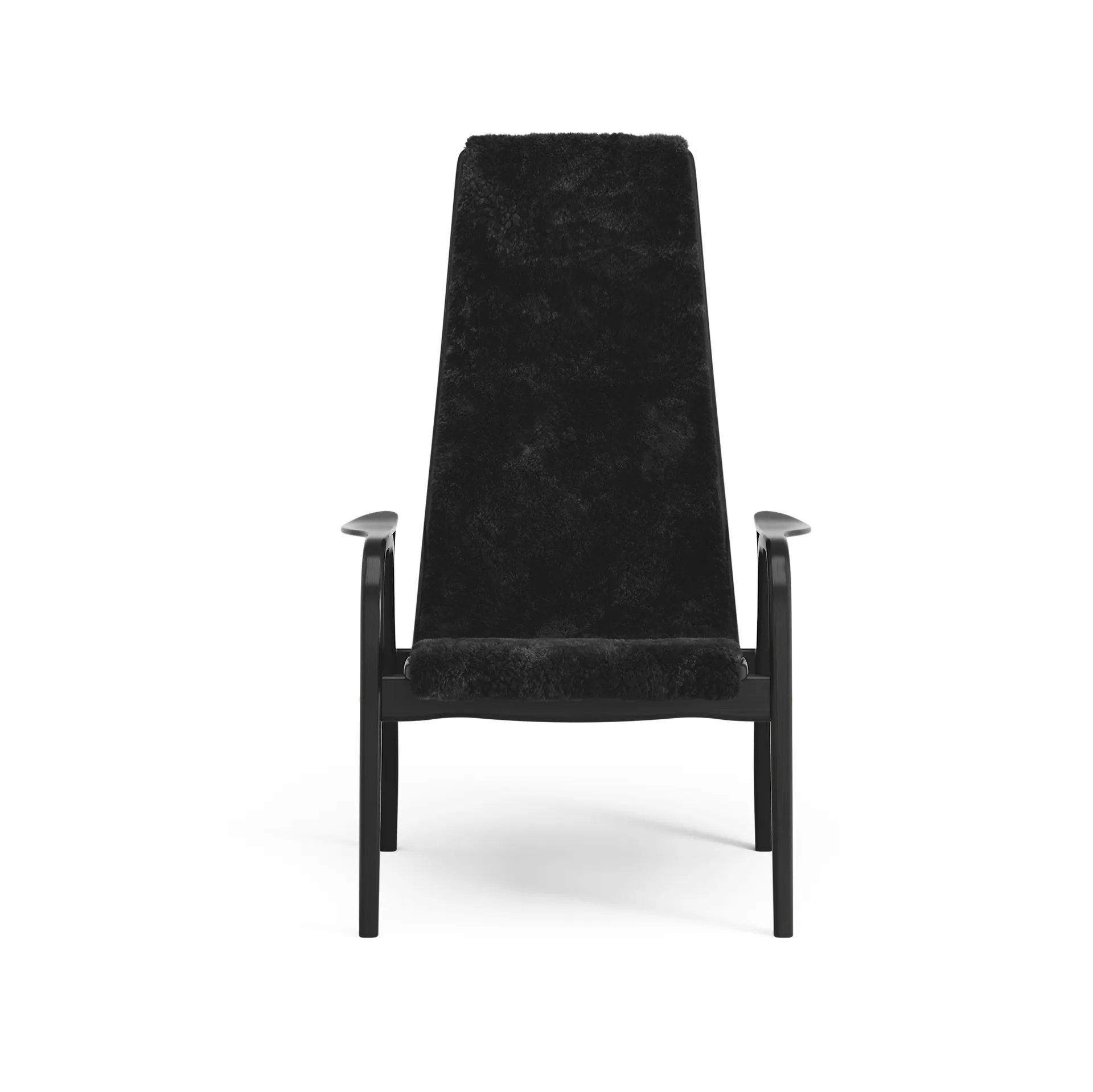 Lamino armchair, Sheepskin black-black stained beech Swedese