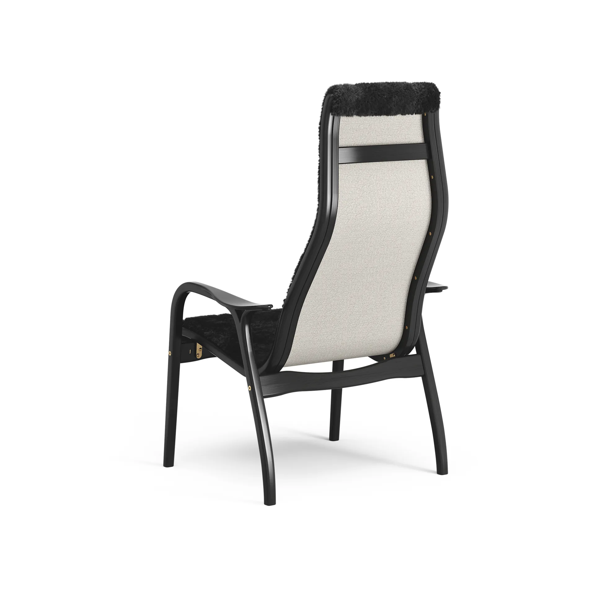Lamino armchair, Sheepskin black-black stained beech Swedese