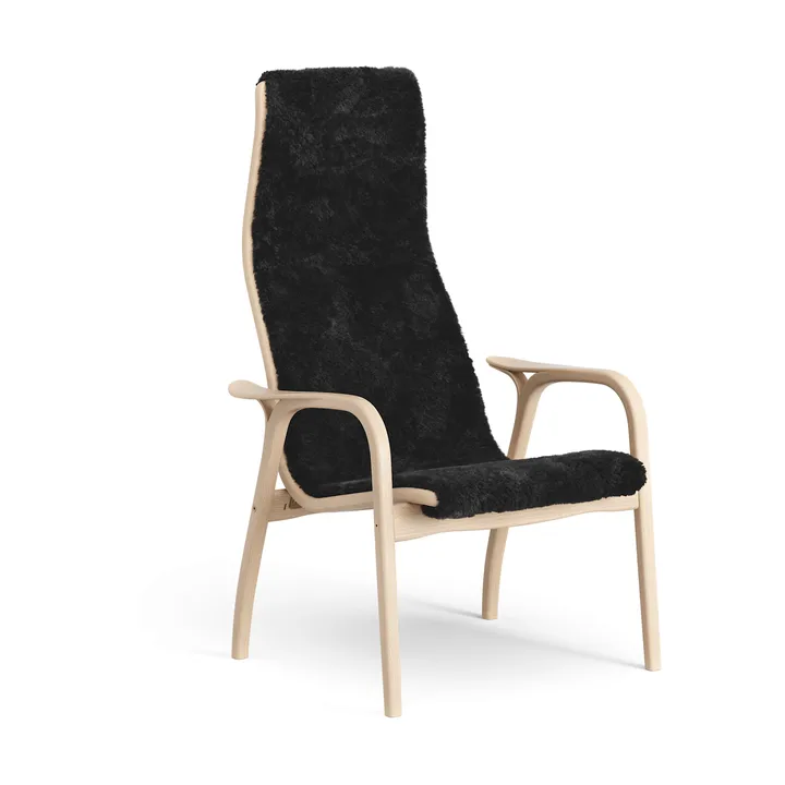 Lamino armchair - Sheepskin black-lacquered beech - Swedese