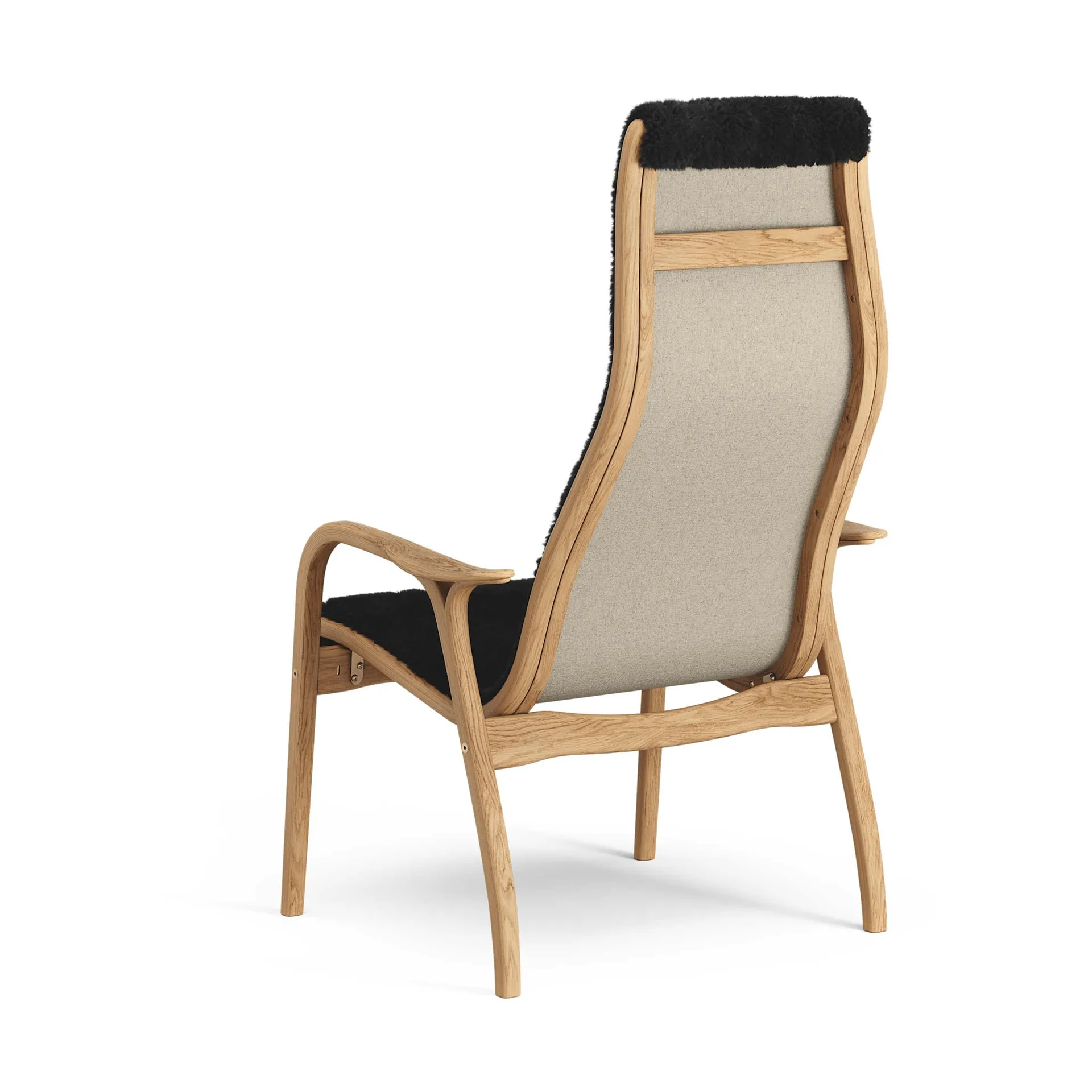 Lamino armchair, Sheepskin black-oiled oak Swedese