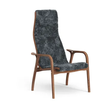 Lamino armchair - Sheepskin Charcoal-lacquered walnut - Swedese