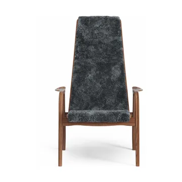 Lamino armchair - Sheepskin Charcoal-lacquered walnut - Swedese