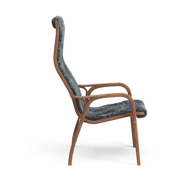 Lamino armchair - Sheepskin Charcoal-lacquered walnut - Swedese